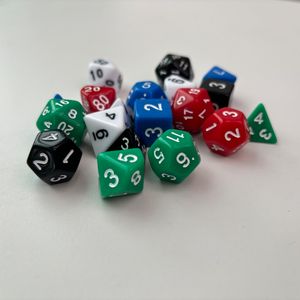 Wholesale Custom 16mm Acrylic D20 & round Polyhedral Dice Galaxy Starry with Golden Glitter for DND Board Games Resin Material