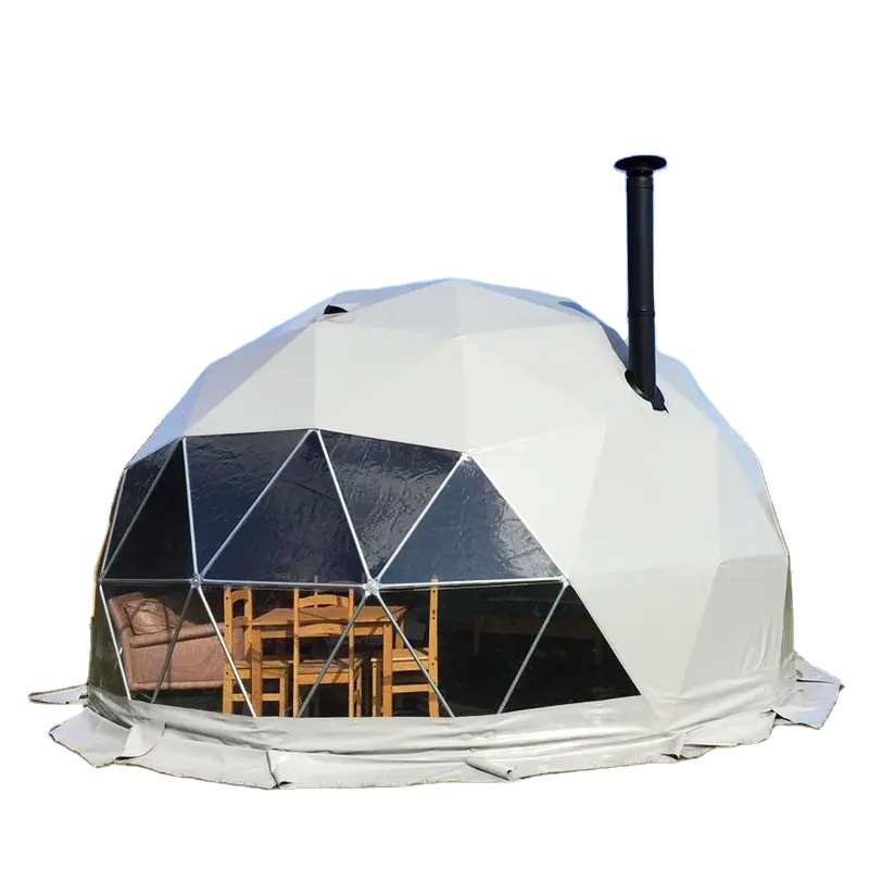Yiwu Partner Elephant Technology Co., Ltd. Luxury Waterproof Outdoor Camping Geodesic Igloo Dome Tent Double Layer ball tent with Bathroom Resort Hotel Tent
