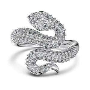 Dylam Personalized Design Fine Fashion Jewelry 925 Sterling Silver 5A Cubic Zirconia Snake Shape Women Daily Wear Rings
