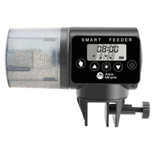 Programmable Wholesale Premium Small Aquarium Automatic Fish Feeder Adjustable Fish Food Timer with Digital Display Box Packing