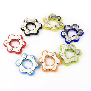 wholesale EDC Mini Handheld Fidget Toy Set Six Roller Chain and Key Flippy Chain Bike Chain Fidget Stress Relief Toys For Kids