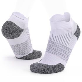 Wholesale cheap factory price OEM ODM High quality sport low cut sock running sock design material Custom cushion neon WHITE