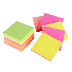 China supplier oem neon fluorescent paper memo pad sticky note with logo