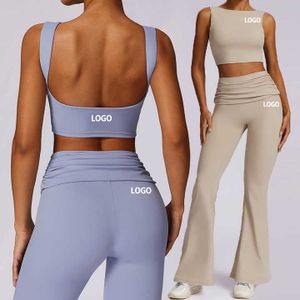 High-Intensity Yoga Sports Vest Speed Dry Fitness Wear Adults Summer Running Tight Set Breathable Lightweight Solid Plus Size