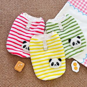 Pet Costumes Colorful Fleece Sweater Soft Jacket Comfortable Striped Winter Warm Dog Clothes