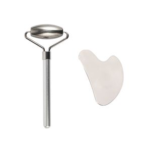 Hot sale home use portable OEM ODM custom ice cold stainless steel roller gua sha board set full body message tool