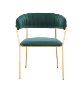 New Design Luxury Modern Dinning Room Furniture Restaurant Velvet Seat Metal Frame Dining Chair