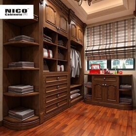 NICOCABINET Furniture Classic Closet Wooden Door Wardrobe Closet  Walk In Closet