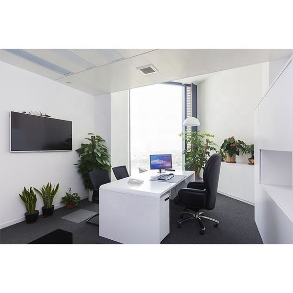 European modern white executive desktop table for manager boss ceo computer desk certification healthy stable