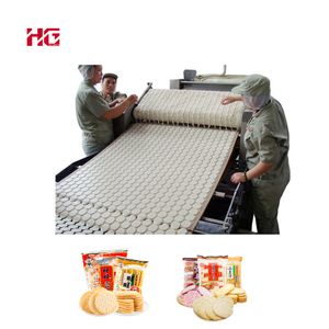 Rice Cracker Snack Production Line Snow Rice Cracker Making Equipment  Automatic Gas Heated Rice Cracker Processing Machinery