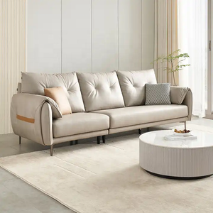 111012 Quanu good quality modern comfortable 3 seater sofa living room pure genuine leather sectional sofa set furniture
