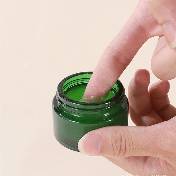 20ml 30ml 50ml 100ml skincare cream container round eye facial cream glass cosmetic jar with lid