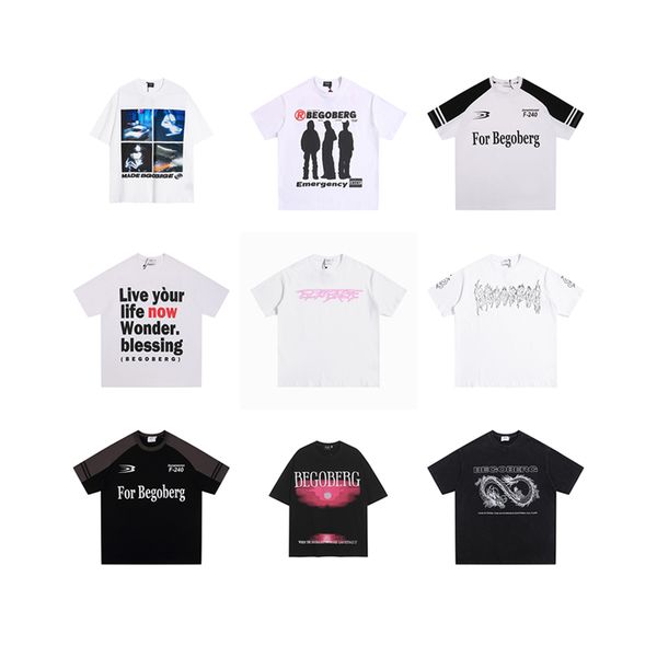 Wholesale Begoberg T-shirt printing oversized t shirt cotton hip hop drop shoulder streetwear men tshirt