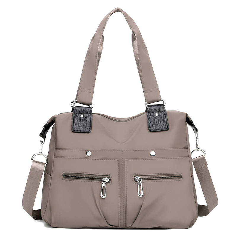 Women multiple pockets light weight nylon polyester outdoor travel business cross body fashion single shoulder tote bag handbag