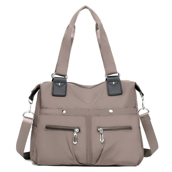 Women multiple pockets light weight nylon polyester outdoor travel business cross body fashion single shoulder tote bag handbag