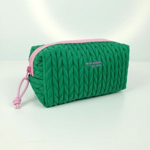 aesthetic custom designer quilted cotton makeup bag natural organic cotton beauty cosmetic bags toiletry bag for women