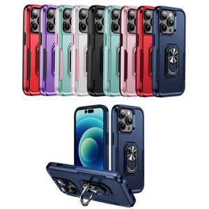 Luxury Magnetic bracket 2 in 1 Phone Protective Case Cover With Ring Holder for iPhone 15 14 13 12 Pro Max X Xs