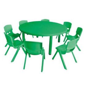 Kindergarten Study Desk and Chair Set, Kindergarten Round Table Nursery School Furniture