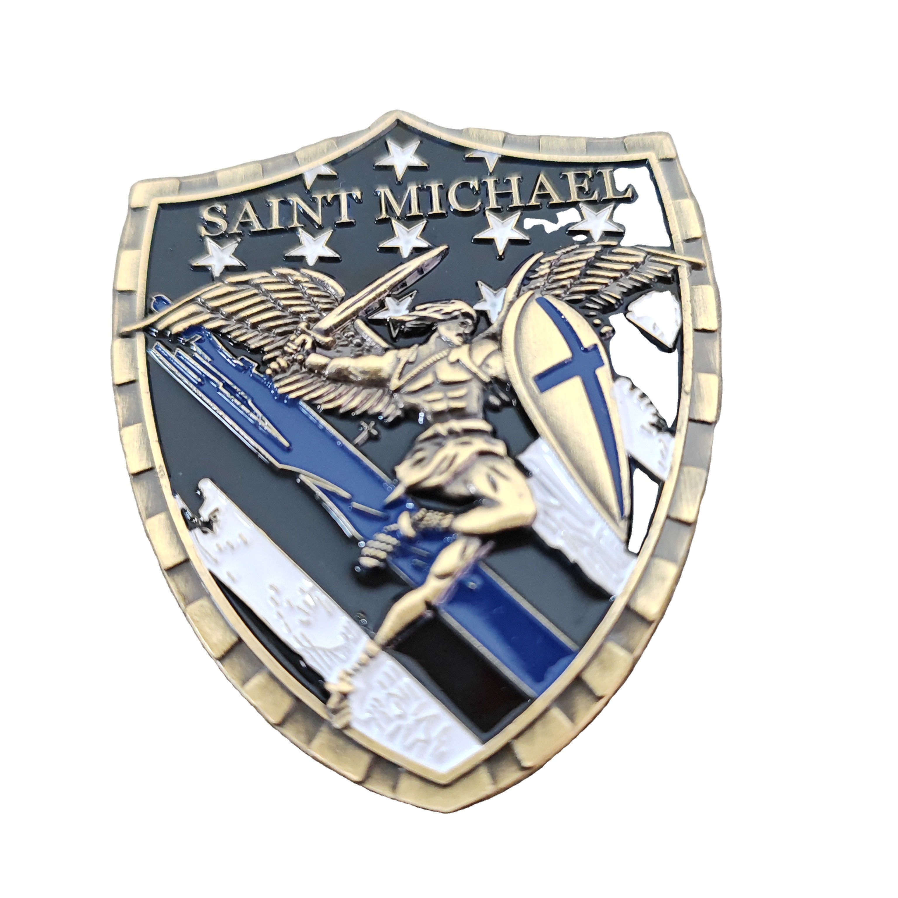 Creative Double-Sided Three-Dimensional Relief Metal Badges Painted Challenge Coin for Abnormal Shield Collection Gift Craft