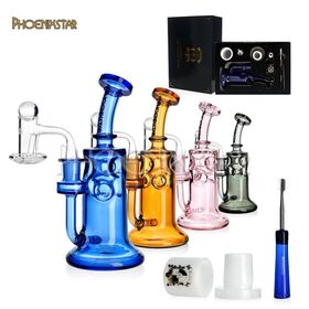 HF GLASS PRODUCTS CO.,LIMITED Phoenix Smoking Set Oil Dab Rig Recycler Glass bong smoking water pipe factory wholesale Gift Box with Quartz banger wholesale
