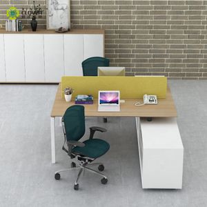 Office Furniture Direct Sale Modern 2 Person Workstation Desk With File Cabinet
