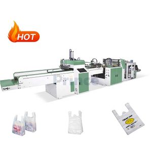 Automatic PLA Plastic Bag Making Machine Non Woven Biodegradable Shopping Garbage Carrier T Shirt Travel Bag Making Machines