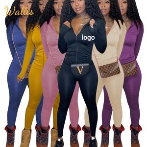 Wholesale Spring Ready Stock Slim Fit Two Pieces Sets Sweatpants And Hoodie Set Jogging Wear Casual Women Sweatsuit Sweatshirt