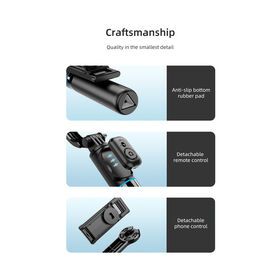 Hot sell Detachable Phone Clip With 360 Degree Rotation Remote Control Selfie Stick Tripod With Beauty Light
