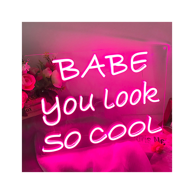 Guangzhou Jiuqi Metal Decoration Co., Ltd. Internet celebrity led Neon decorative lights creative letters Babe you look so cool Home Room