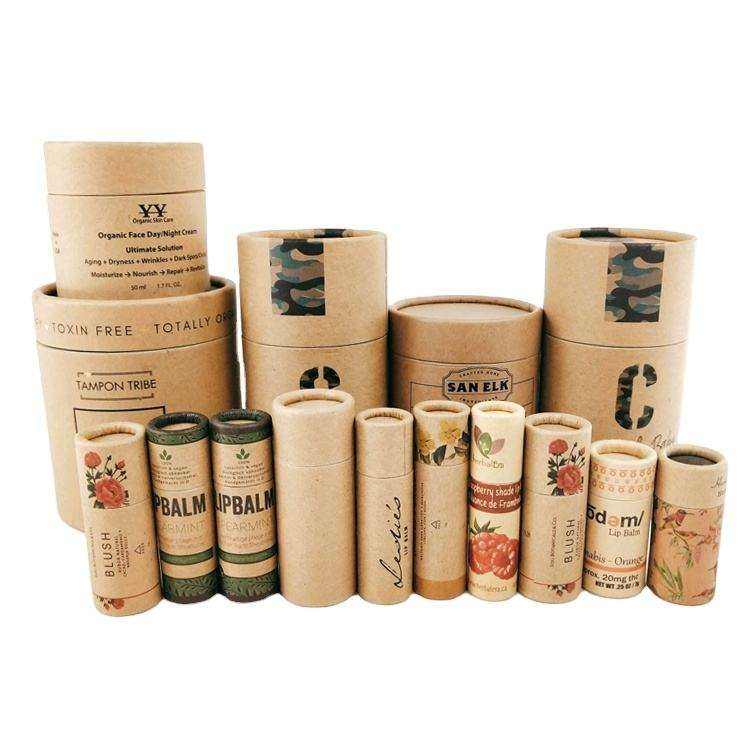 Custom Cosmetic Essential Oils Perfume Cylindrical Cardboard Boxes Round Kraft Paper Tube Packaging