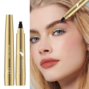 Water-Resistant and Sweat Proof Four-Fork Water Eyebrow Pencil with Three-Dimensional Design Makeup Products