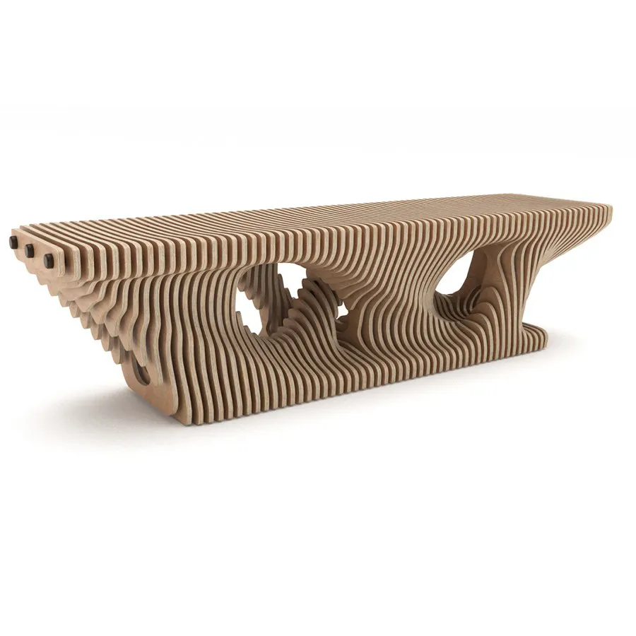 Sliced wooden art bench commercial lounge furniture leisure bench artistical decoration sofa chair