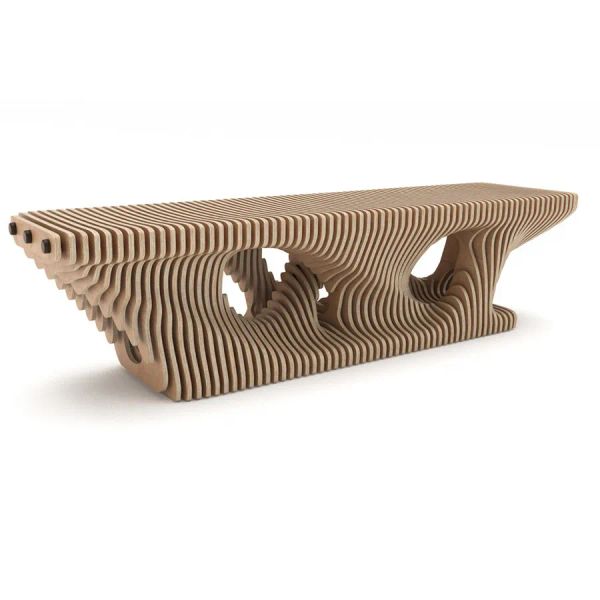 Sliced wooden art bench commercial lounge furniture leisure bench artistical decoration sofa chair