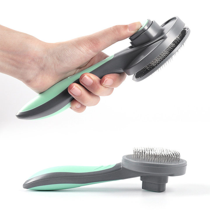 Qingdao Kubo Import And Export Co., Ltd. Pet Grooming Cleaning Brush Cat Dog Pets Hair Remover Cleaner Products Stainless Steel Pet Slicker Brush Strap handle