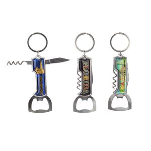 Hot Selling OEM Florida Style Bottle Opener Keychain Pisa Tourism Souvenir Metal Bottle Opener Keychain
