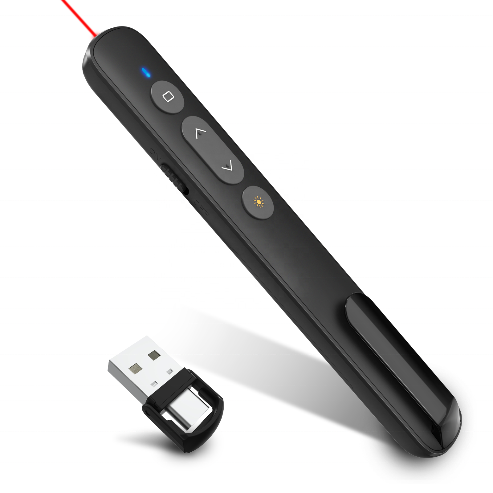 Shenzhen Linghu Technology Co., Ltd. Cheap Price Powerful Wireless Clicker for Presentation USB/USB-C 2 in 1 with Laser Pointer Presentation Clicker for Powerpoint