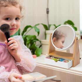 1X/3X Double Sided Magnifying Makeup Mirror with Drawer