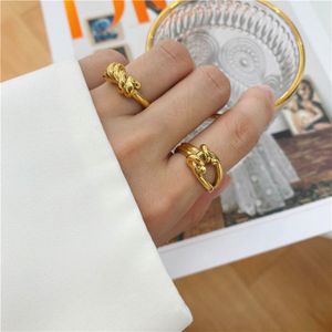 Baroli 18K Gold Plated Filled Brass Women's Love Lucky Heart Tie The chunky Twisted Knot Ring non tarnish adjustable rings