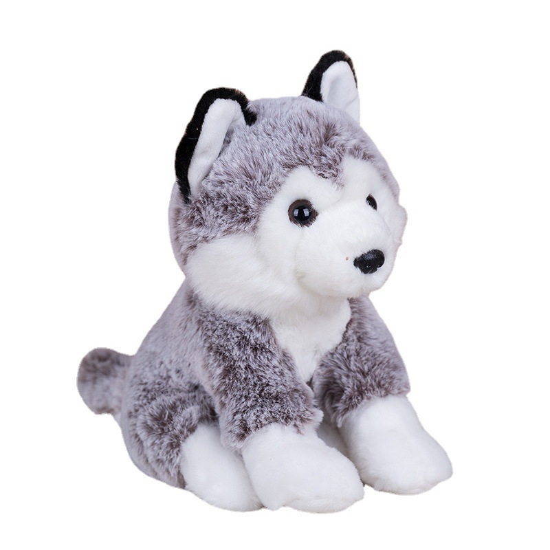 Dongyang Yalong Trade Co., Ltd. Factory Price 20cm Simulation Husky Stuffed Animals Plush Dog Doll Soft Lifelike Husky Plush Puppy Toy