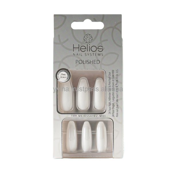 HELIOS New Fashion super long false nails white matte fakenail press on nails