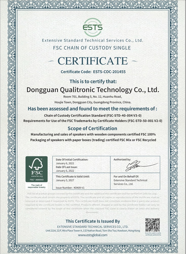 Shenzhen Qualitronic Technology Co., Ltd. Bluetooth speakers