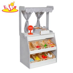 2020 New hottest kids pretend play wooden toy supermarket with fruit W10A109