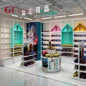 Wholesale Custom Warm Wood Pet Store Display Racks Commercial Floor Stand for Dog Food Pet Food Supply Shop Shelving