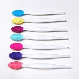 Lip Brush Tool for Nose Scrub Clean Soft Double Sided Silicone Lip Exfoliating Brush Lip Scrub Brush