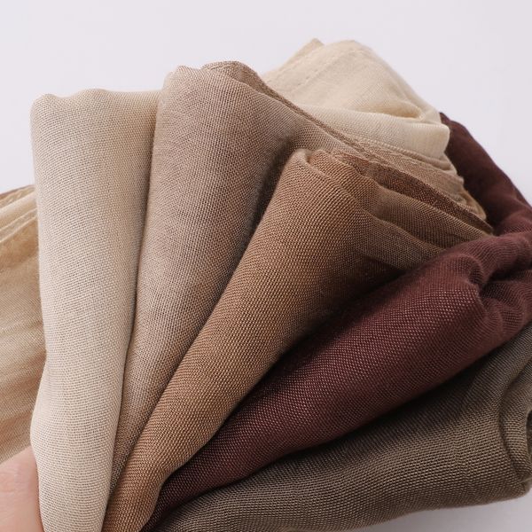 Hot Sale Muslim Women Scarf Light Weight Plain Color Modal Hijab rayon cotton Shawls