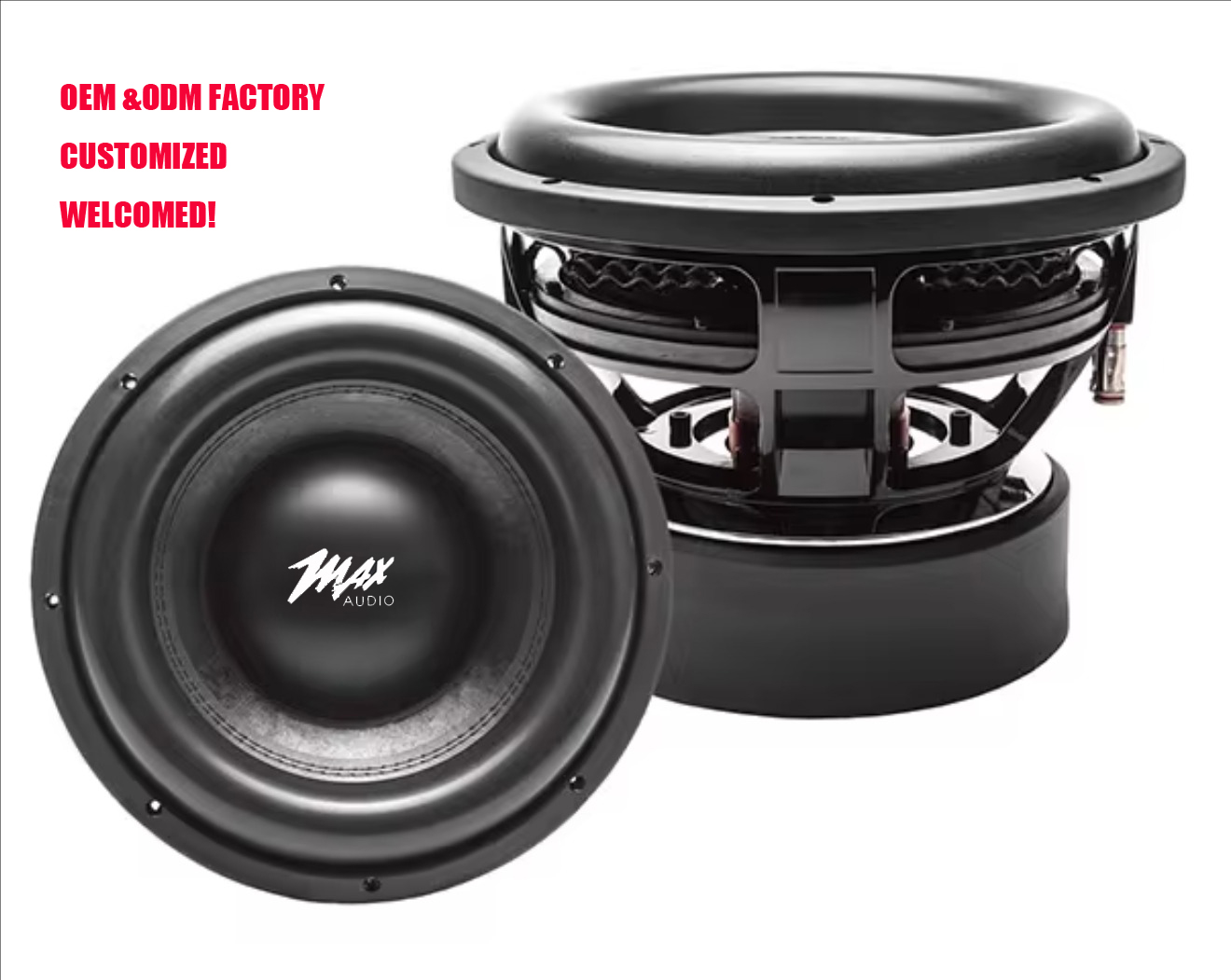 Dual Coils 12-15 Inch Auto Audio Subwoofers High Performance Subwoofer Speakers