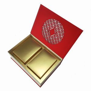 High Quality Wholesale Red Packaging Box For Tea Coffee Traditional Hollowing Out Design Gift Paper Box