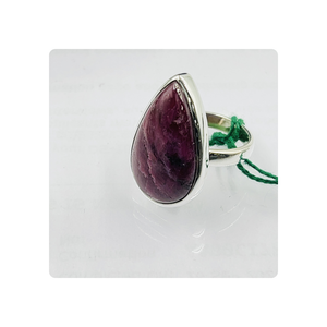 92.5 Sterling Silver Wedding Ring with Natural Red Ruby Gemstone Cabochon Online Purchase in India