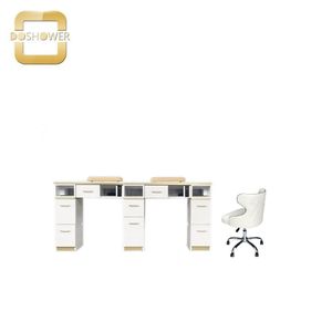 High-Quality Manicure Table Nail Salon Furniture for Marble Stone Surface Nail Table of White Nail Desk Dust Collector