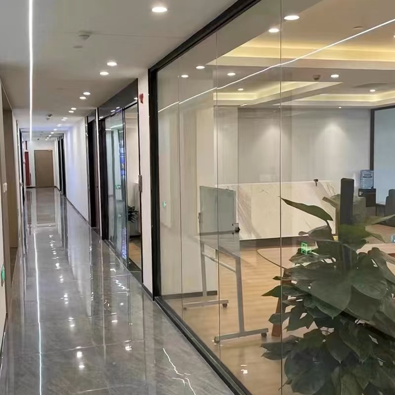 Guangzhou Tiancheng Aluminum Industry Co., Ltd. Hot-selling frameless glass partition toughened simple modular aluminum soundproof glass office partition